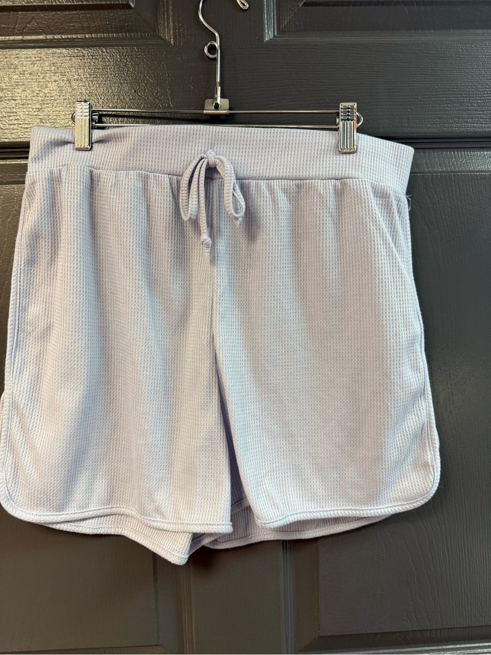 west loop Light Blue Waffle-Knit Athletic Shorts